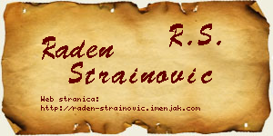 Raden Strainović vizit kartica